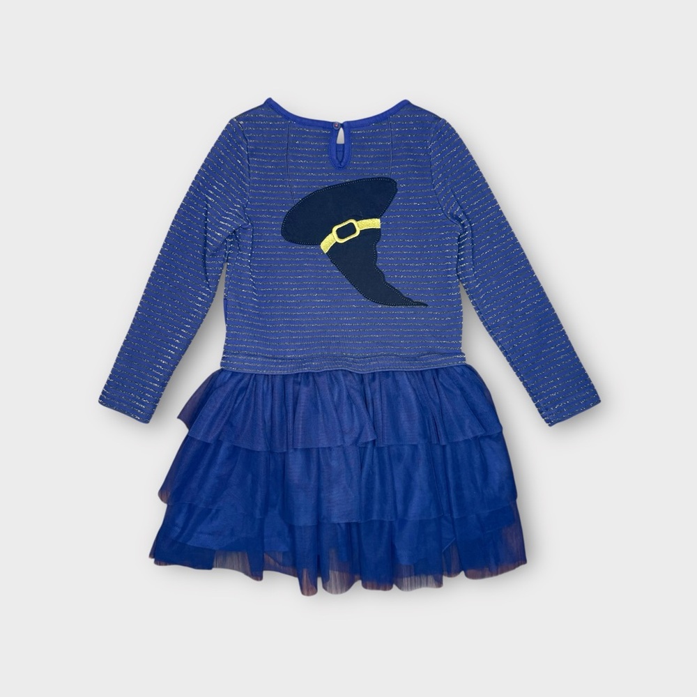 Mini Boden Halloween Scene Applique Blue Tulle Dress - Picture 5 of 6
